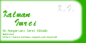 kalman imrei business card